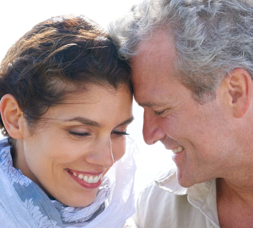 middle aged couple smiling